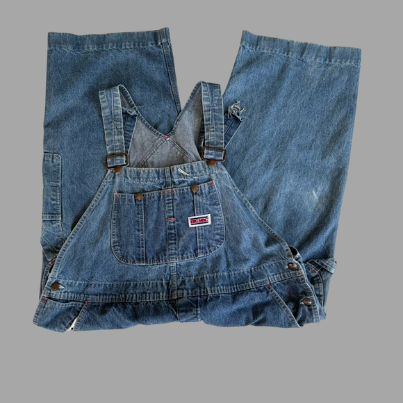Big Mac Vintage Denim Overall Shorts 80s Blue - Picture 11 of 16